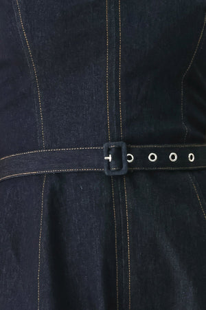 ICONIC INDIGO DENIM MIDI DRESS