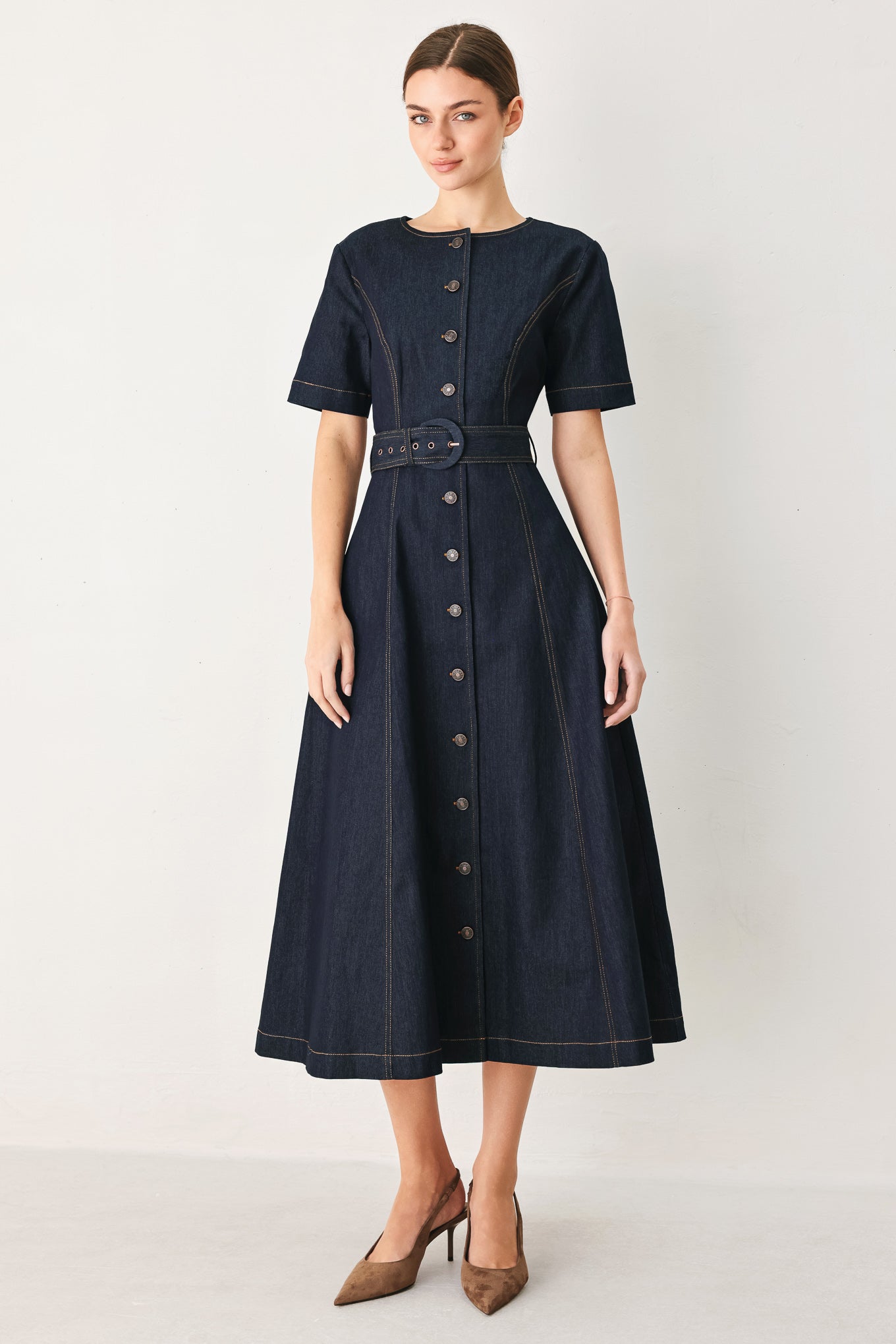 knit and denim midi dress FINAL SALE - Ultra Air Soft Quarter Zip Pullover Women's dresses