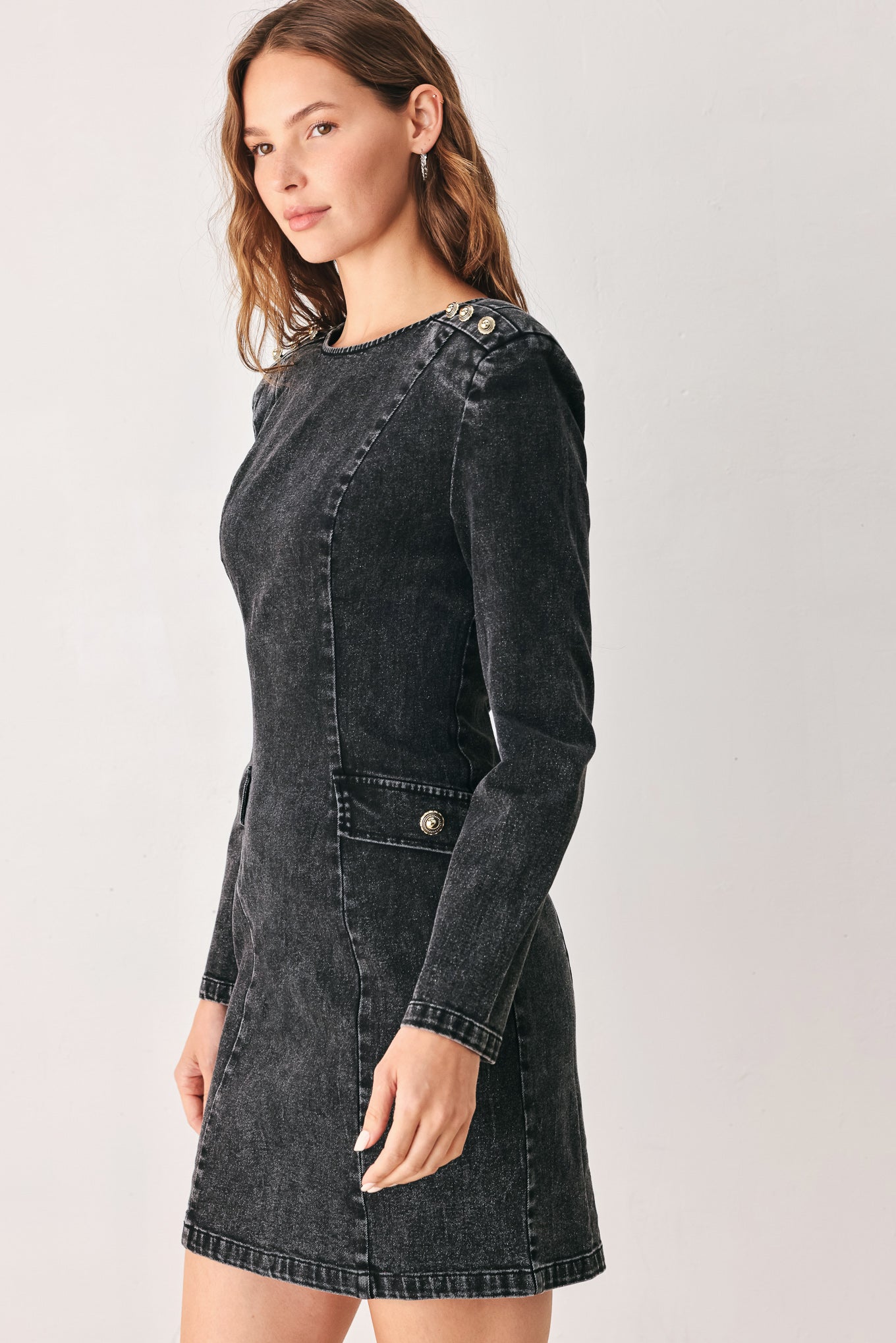 acid wash bodycon dress ONYX ACID-WASH DENIM MINI DRESS, Black / M LMSXCT Vintage Dress for Size:9-10 YRS category: Womens/Collections/Rip Tide Midi dress Crafted from a soft