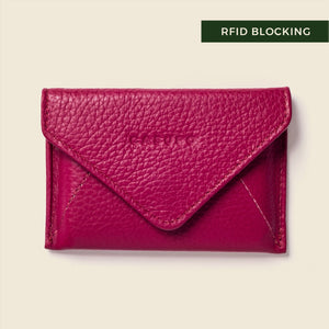 Mini Envelope Wallet With RFID protection - Berry