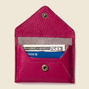 Mini Envelope Wallet With RFID protection - Berry