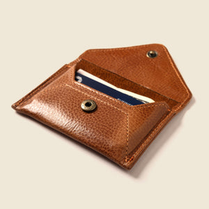 Mini Envelope Wallet with RFID Protection - Caramel