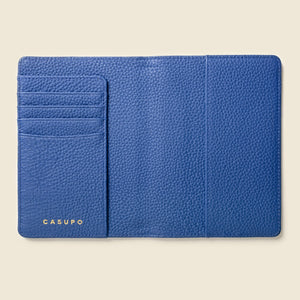 Leather Passport Wallet with RFID Shield- Cobalt