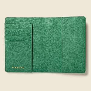 Leather Passport Wallet with RFID - Green