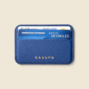 Mag Safe Leather Wallet with RFID - Cobalt