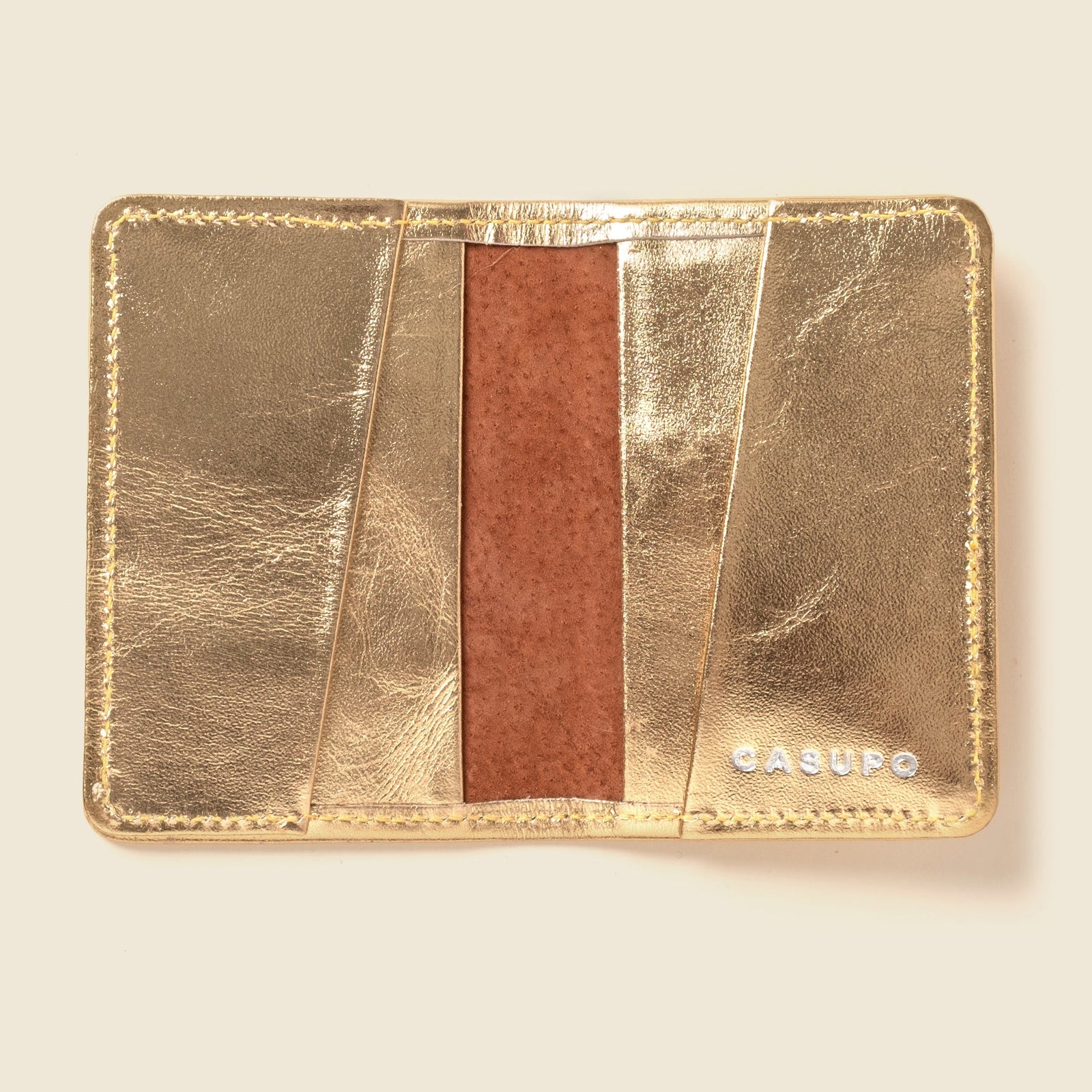 Compact Bifold with RFID Protection - Gold