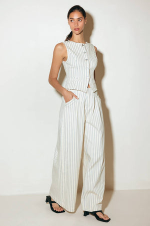 COFFEE RUN STRIPED WOVEN VEST
