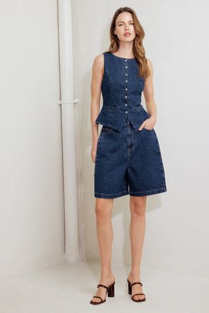 COFFEE PETAL DENIM VEST