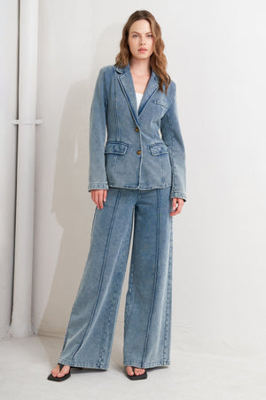 TAILORED FRAME FRENCH TERRY BLAZER