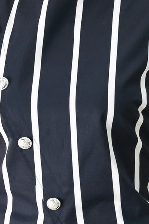 DARK RHYTHM STRIPE WOVEN TOP