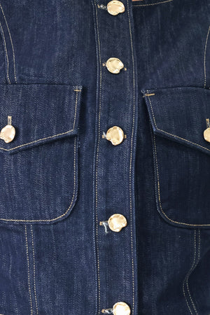 ICONIC INDIGO DENIM CROP VEST