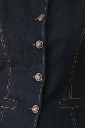 CONTRAST STITCH DENIM VEST