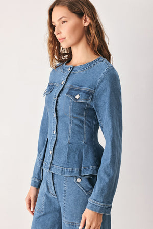 BRIAR BLUE FLARED DENIM JACKET