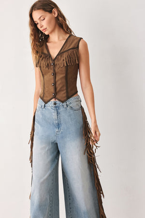 NASHVILLE SIDE FAUX SUEDE VEST