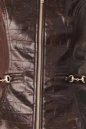 WILD AT HEART EMBOSSED FAUX LEATHER VEST