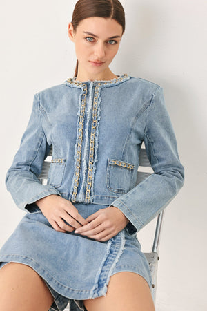 SKYWARD LINKED DENIM CROP JACKET