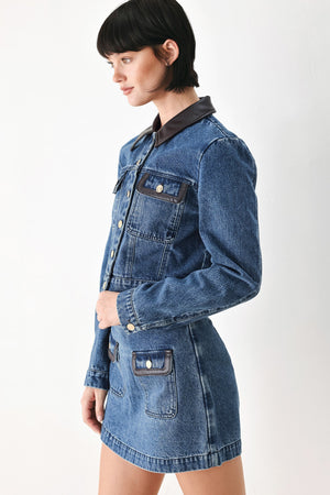VINTAGE DENIM RENDEZVOUS DENIM CROP JACKET