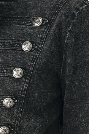 CITY LIMITS BLACK DENIM MILITARY JACKET