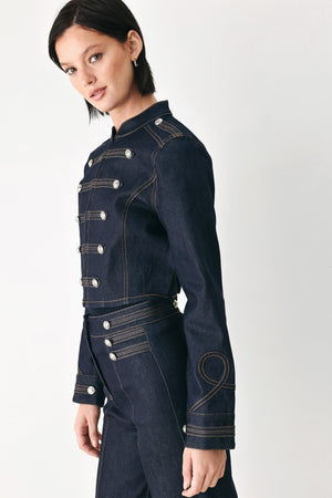 MIDNIGHT COMMANDER DENIM MILITARY JACKET