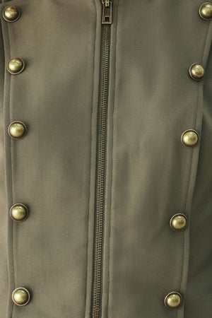 OLIVE COMMAND CROPPED MILITARY JACKET