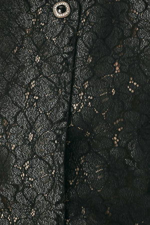 NOIR LACE AFFAIR BLACK/NUDE JEWEL-BUTTON CROPPED JACKET