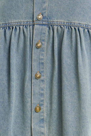 INTRICATE CHARM DENIM MIDI SKIRT