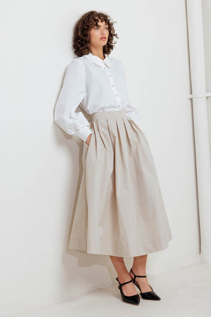 SOFT POEM WOVEN FULL MIDI SKIRT