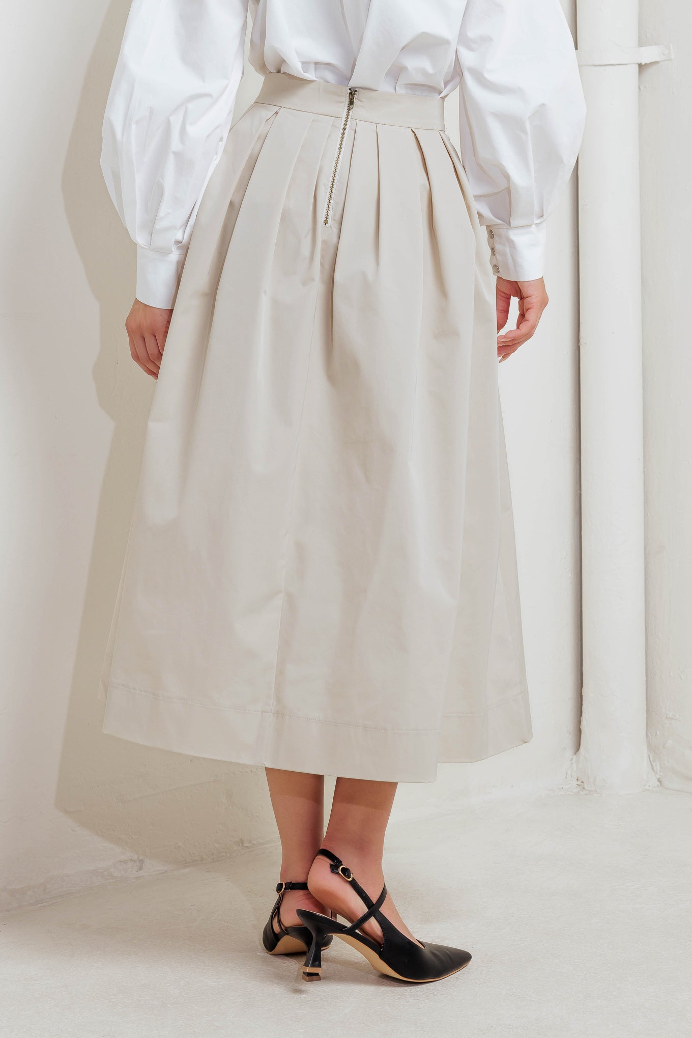 SOFT POEM WOVEN FULL MIDI SKIRT