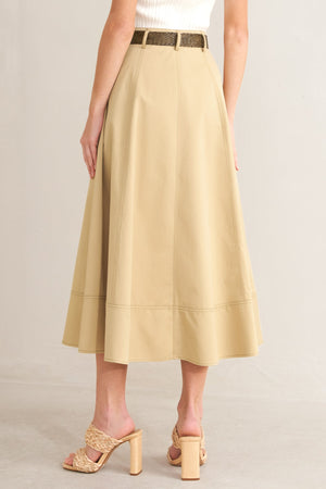 SAND BREEZE WOVEN MIDI SKIRT