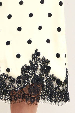 PARIS POLKA WOVEN MIDI PENCIL SKIRT