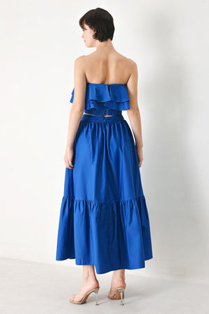 Royal Flow Woven Midi Skirt