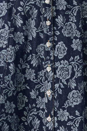ROSETTE FLORAL WOVEN JACQUARD FULL SKIRT