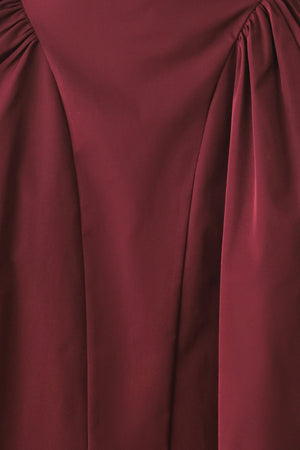 SCULPTED NOIR SHIRRED MIDI SKIRT