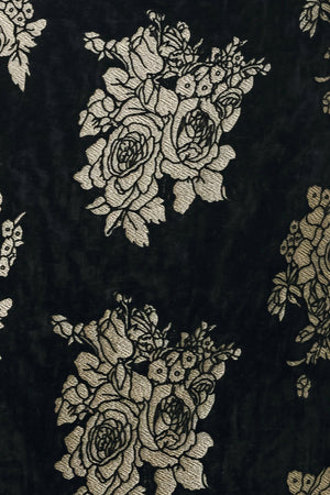 GILDED VELVET BLACK/GOLD JACQUARD MIDI SKIRT