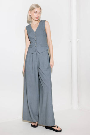 SMILE BRIGHT IN GREY WOVEN PANTS