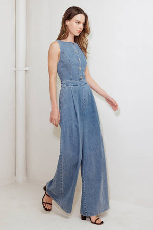 ALL SET AND STYLED DENIM JUMPSUIT