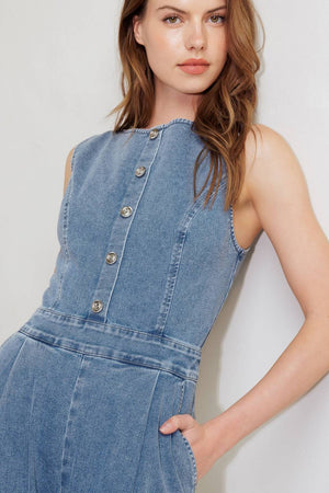 ALL SET AND STYLED DENIM JUMPSUIT