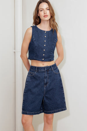 COFFEE PETAL DENIM SHORT