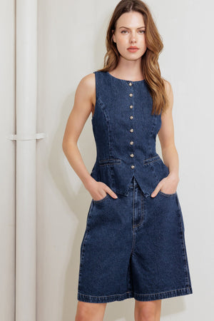 COFFEE PETAL DENIM SHORT