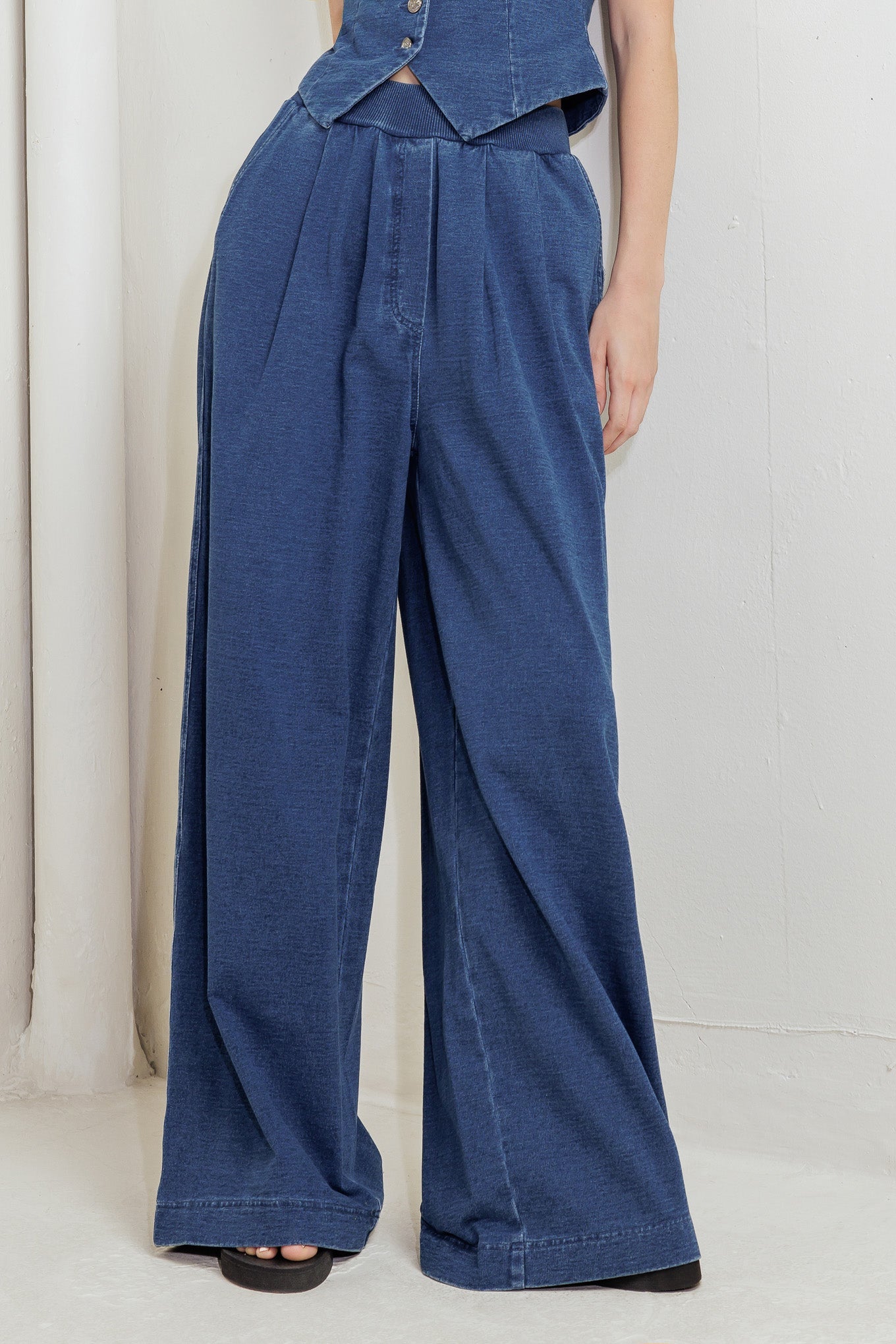 URBAN INDIGO FRENCH TERRY DENIM PANTS
