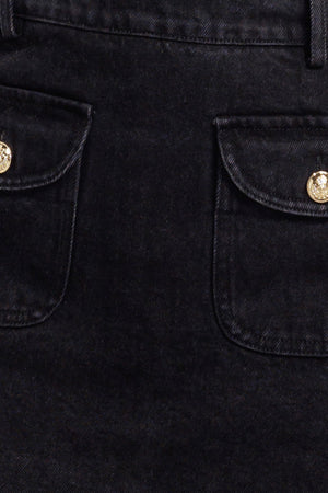 TAILORED FLOW BLACK WOVEN SKORT