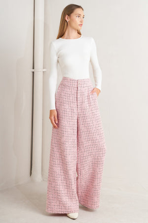 ROSÉ EDGE ENSEMBLE TWEED PANTS