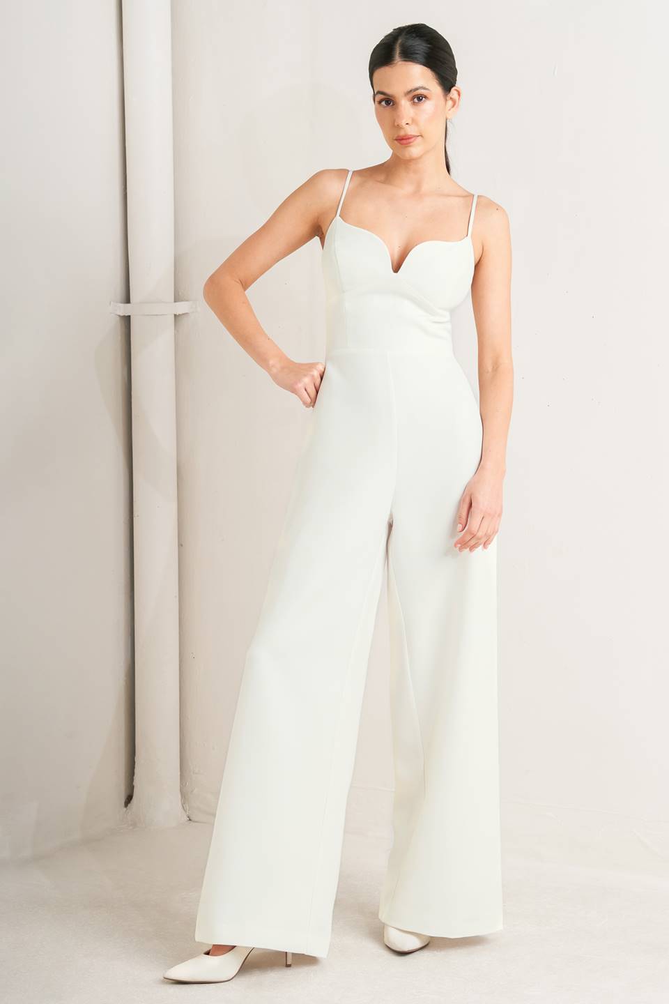 SteinMart.com | PRISTINE EDGE OFF White WOVEN JUMPSUIT OFF White / M
