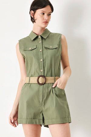 CUTIE EXPLORER WOVEN ROMPER