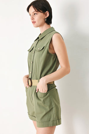 CUTIE EXPLORER WOVEN ROMPER