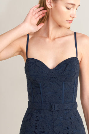 EVENING MUSE WOVEN LACE JUMPSUIT