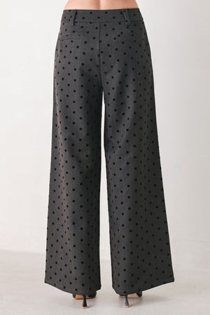 CHARCOAL DOT CHARCOAL WIDE-LEG PANTS