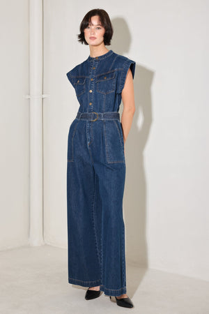 TRUE BLUE LOVE DENIM JUMPSUIT