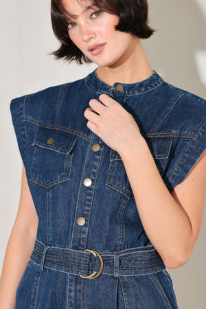 TRUE BLUE LOVE DENIM JUMPSUIT