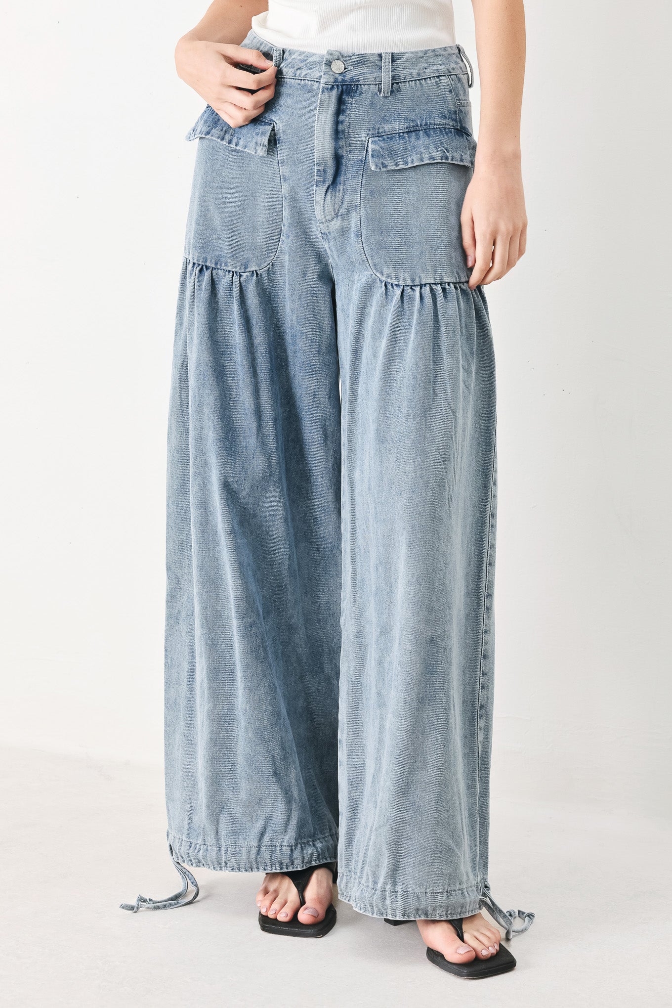 EASY EDGE DENIM PANTS - Knitted Belle Boutique